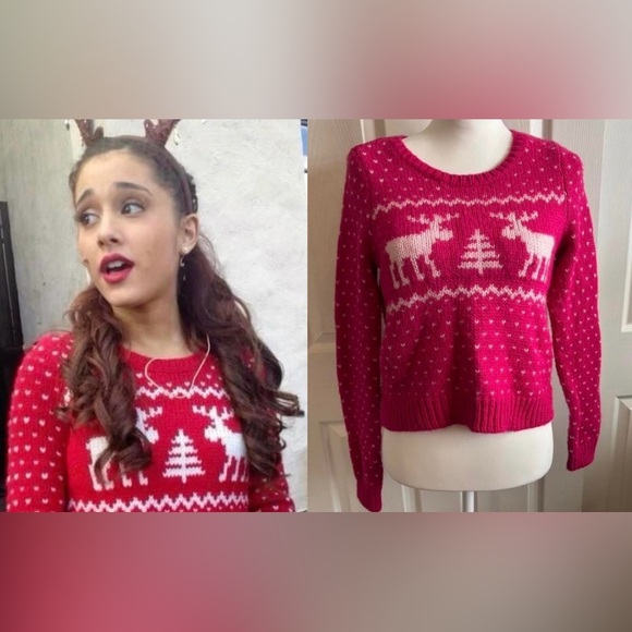 Abercrombie & Fitch Tops - As Seen On Ariana Grande, Pink Christmas Sweater